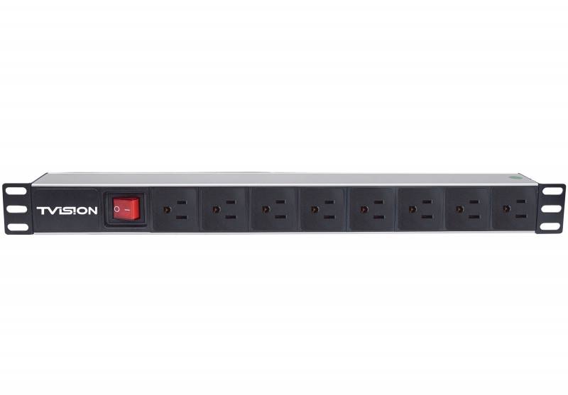 PTYTEC Computer Shop - Regleta PDU T-VISION para Rack de 8 puertos hacia la  derecha, con interruptor de encendido y apagado, Horizontal