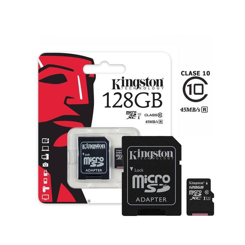 Memoria Micro SD Kingston 128 GB con Adaptador SD
